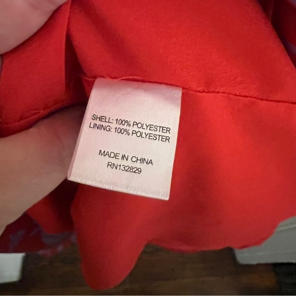 LOVERS + FRIENDS Noah Faux Wrap Dress Red & Purple Lined Spaghetti Strap Sz L - Picture 9 of 11